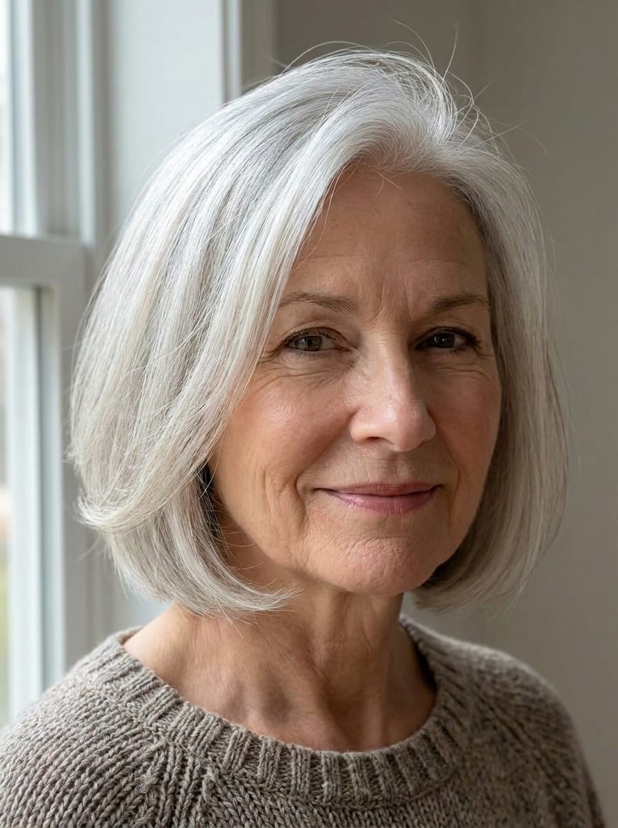 Graue Haare für feines Haar - Graue Haare Frisur
